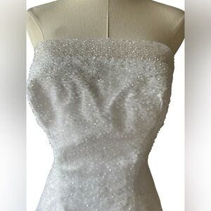 Mori Lee‎ Strapless White A-line Wedding Dress Size 10